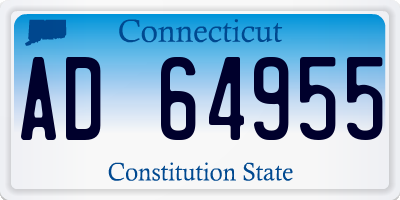 CT license plate AD64955