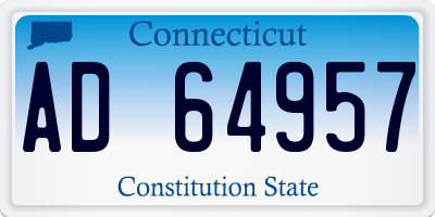 CT license plate AD64957
