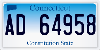 CT license plate AD64958