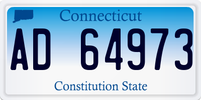 CT license plate AD64973