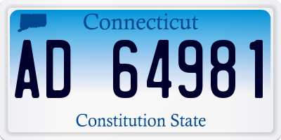 CT license plate AD64981