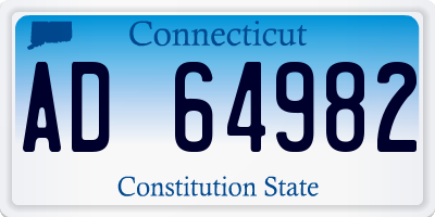 CT license plate AD64982