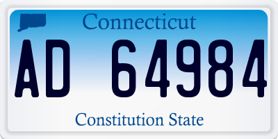 CT license plate AD64984