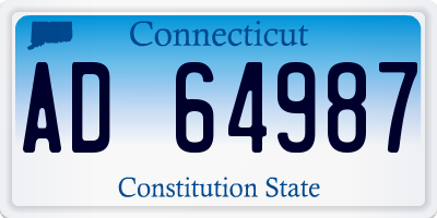 CT license plate AD64987