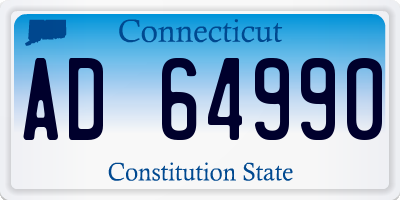CT license plate AD64990