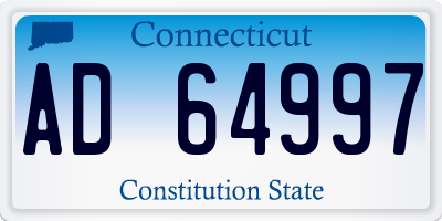 CT license plate AD64997
