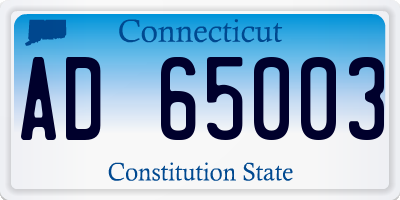 CT license plate AD65003