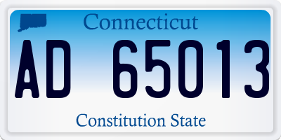 CT license plate AD65013