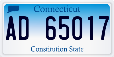 CT license plate AD65017