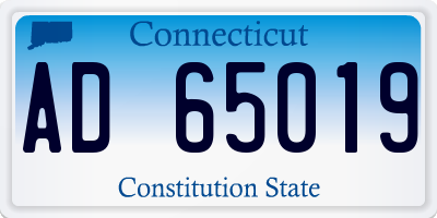 CT license plate AD65019