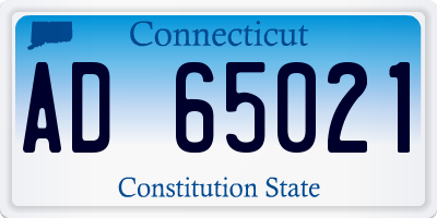 CT license plate AD65021