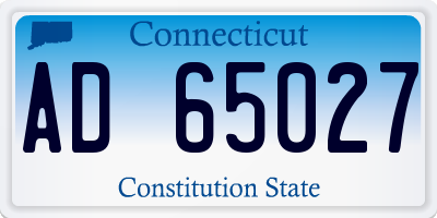 CT license plate AD65027