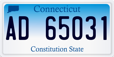 CT license plate AD65031
