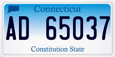 CT license plate AD65037