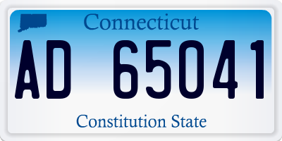 CT license plate AD65041