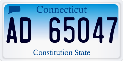 CT license plate AD65047