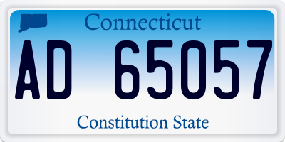 CT license plate AD65057