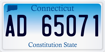 CT license plate AD65071