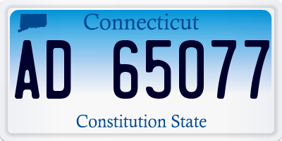 CT license plate AD65077