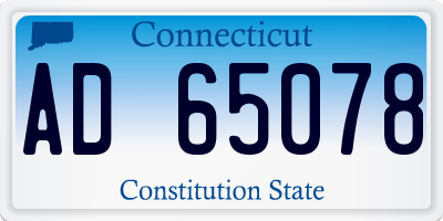 CT license plate AD65078