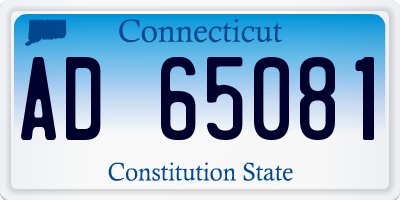 CT license plate AD65081