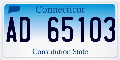CT license plate AD65103