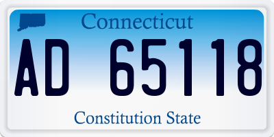 CT license plate AD65118