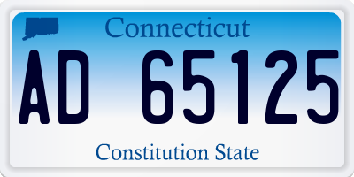 CT license plate AD65125