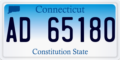 CT license plate AD65180