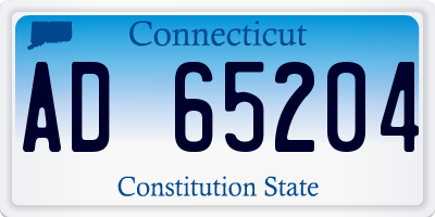 CT license plate AD65204