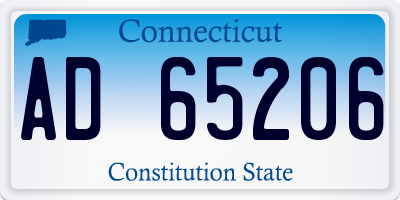 CT license plate AD65206
