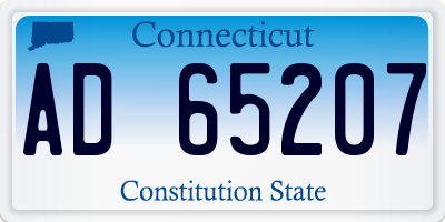 CT license plate AD65207