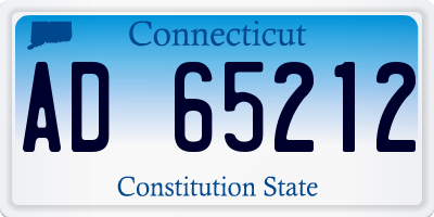 CT license plate AD65212
