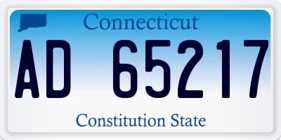 CT license plate AD65217