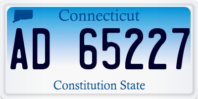CT license plate AD65227