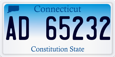 CT license plate AD65232