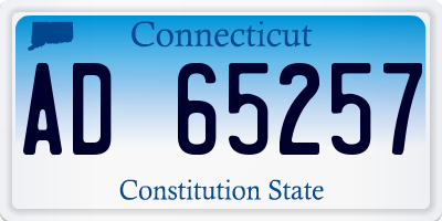 CT license plate AD65257