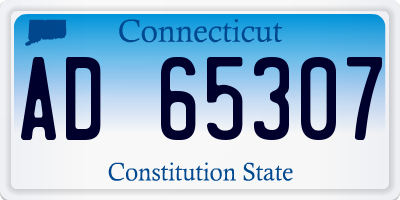 CT license plate AD65307