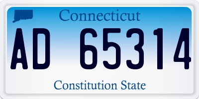CT license plate AD65314
