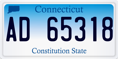 CT license plate AD65318