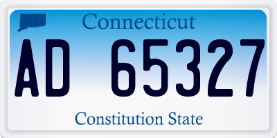 CT license plate AD65327