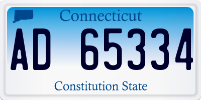 CT license plate AD65334