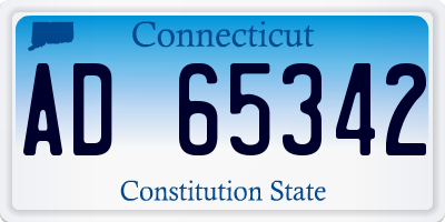 CT license plate AD65342