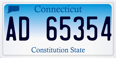 CT license plate AD65354