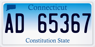 CT license plate AD65367