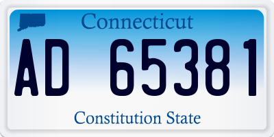 CT license plate AD65381