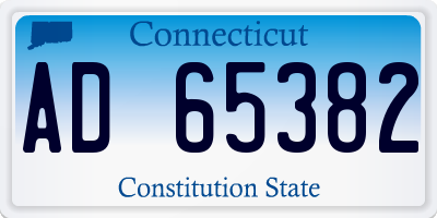 CT license plate AD65382