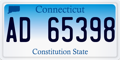 CT license plate AD65398