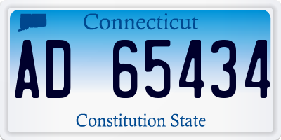 CT license plate AD65434