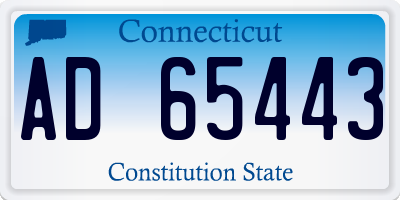 CT license plate AD65443